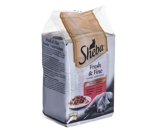 SHEBA FRESH & FINE MINI MEAT DISHES IN SAUCE 6 X 50G
