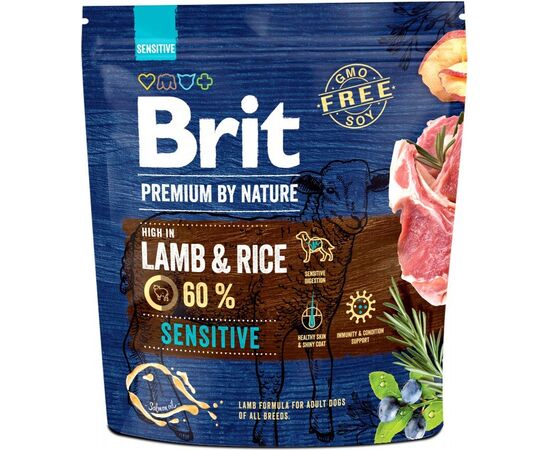 BRIT PREMIUM BY NATURE SENSITIVE LAMB&RICE - DRY DOG FOOD - 1 KG