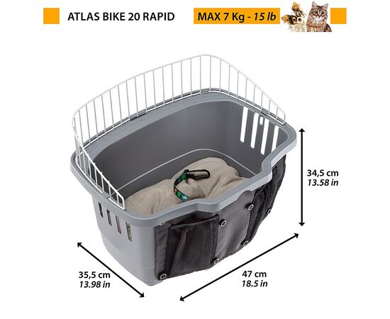 FERPLAST ATLAS BIKE 20 RAPID - BICYCLE BASKET FOR ANIMALS