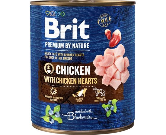 BRIT PREMIUM BY NATURE CHICKEN WITH HEARTS - WET DOG FOOD - 800 G