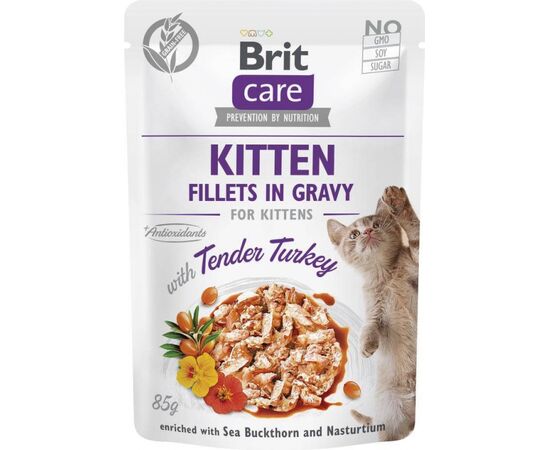 BRIT CARE CAT KITTEN TENDER TURKEY POUCH 85G