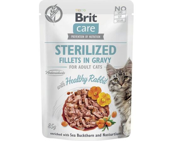 BRIT CARE CAT STERILIZED RABBIT POUCH 85G
