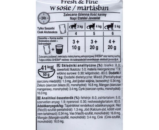 SHEBA FRESH & FINE MINI POULTRY DISHES IN SAUCE 6 X 50G