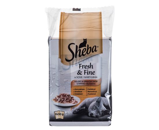 SHEBA FRESH & FINE MINI POULTRY DISHES IN SAUCE 6 X 50G