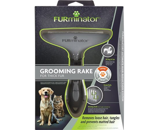 FURMINATOR GROOMING RAKE FOR PETS WITH THICK FUR