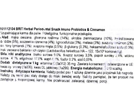 BRIT DENTAL STICK IMMUNO PROBIOTICS & CINNAMON 251G