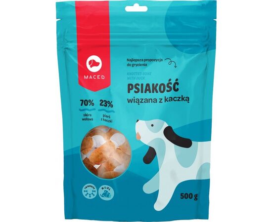 MACED KNOTTED BONE WITH DUCK - DOG CHEW - 500G