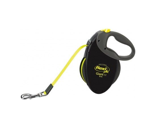 FLEXI TRIXIE NEON GIANT M 8 M BLACK, YELLOW DOG RETRACTABLE LEAD