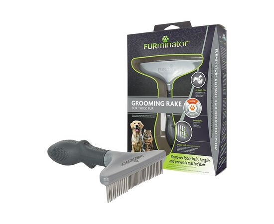 FURMINATOR GROOMING RAKE FOR PETS WITH THICK FUR