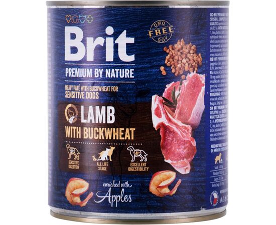 BRIT PREMIUM BY NATURE LAMB WITH BUCKWHEAT - WET DOG FOOD - 800 G