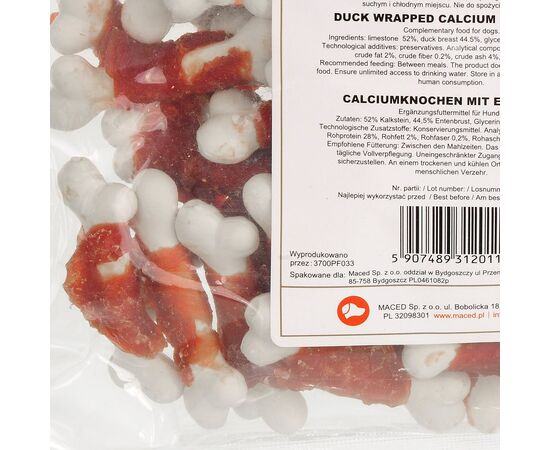 MACED DLA PSA KOSTKI Z WAPNIEM I MIĘSEM KACZKI 500G