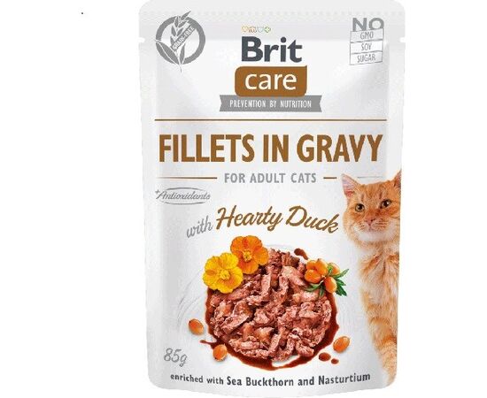 BRIT CARE CAT STERILIZED HEARTY DUCK POUCH 85G
