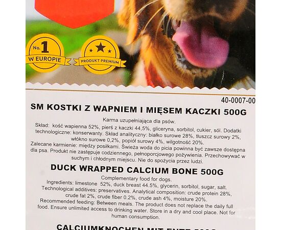 MACED DLA PSA KOSTKI Z WAPNIEM I MIĘSEM KACZKI 500G