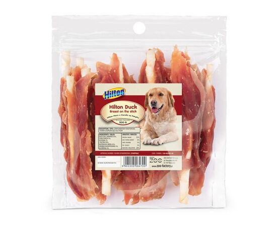 HILTON DUCK BREAST ON THE STICK - DOG CHEW - 500G