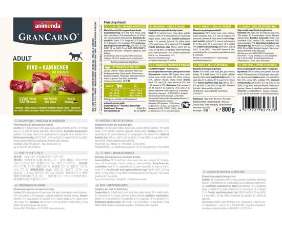 ANIMONDA GRANCARNO BEEF + RABBIT WITH HERBS PARSLEY, BEEF, RABBIT ADULT 800 G
