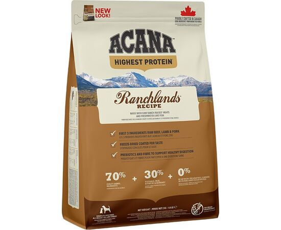 ACANA HIGHEST PROTEIN RANCHLANDS DOG - DRY DOG FOOD - 2 KG