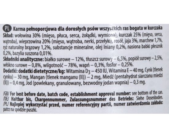 DOLINA NOTECI 5902921301318 DOGS MOIST FOOD BEEF, CHICKEN, PORK ADULT 400 G