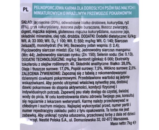 PURINA NESTLE PURINA PRO PLAN OPTIDERMA SMALL & MINI ADULT SENSITIVE 7KG