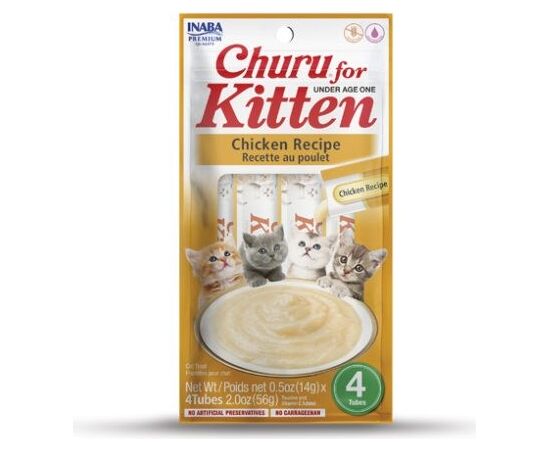 INABA CHURU KITTEN CHICKEN - CAT TREAT - 4X14 G