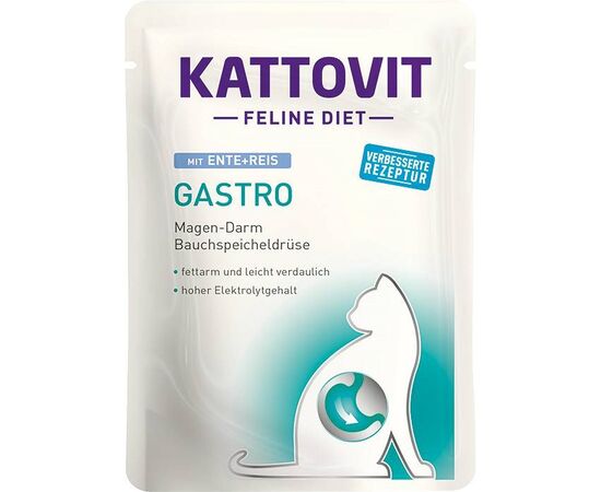KATTOVIT FELINE DIET GASTRO DUCK WITH RICE - WET CAT FOOD - 85G