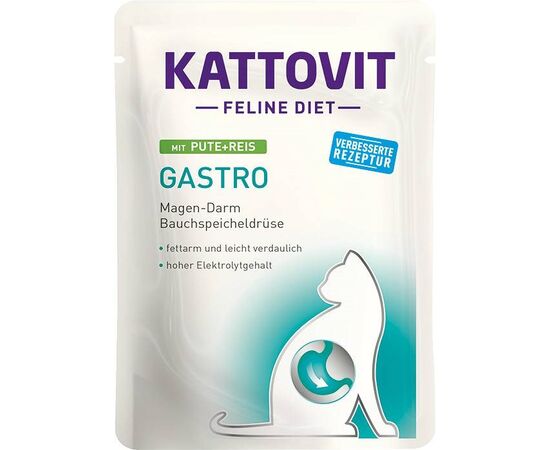 KATTOVIT FELINE DIET GASTRO TURKEY WITH RICE - WET CAT FOOD - 85G