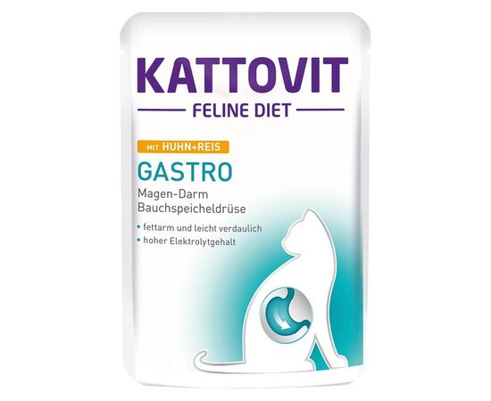 KATTOVIT FELINE DIET GASTRO CHICKEN WITH RICE - WET CAT FOOD - 85G