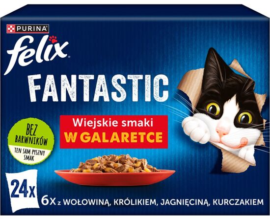 PURINA NESTLE FELIX FANTASTIC COUNTRY FLAVORS IN JELLY - WET FOOD FOR CATS - 24X 85G