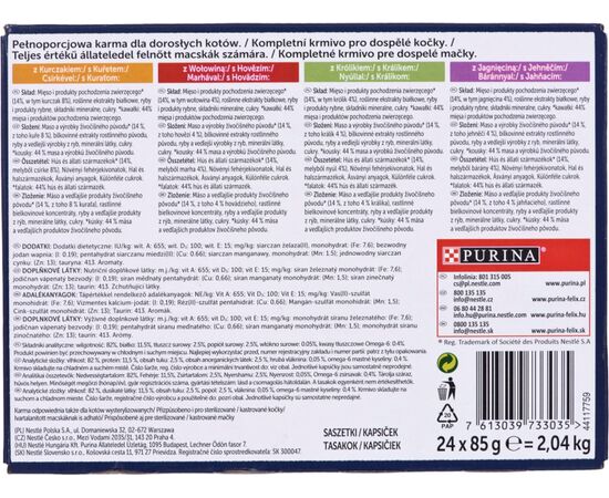 PURINA NESTLE FELIX FANTASTIC COUNTRY FLAVORS IN JELLY - WET FOOD FOR CATS - 24X 85G