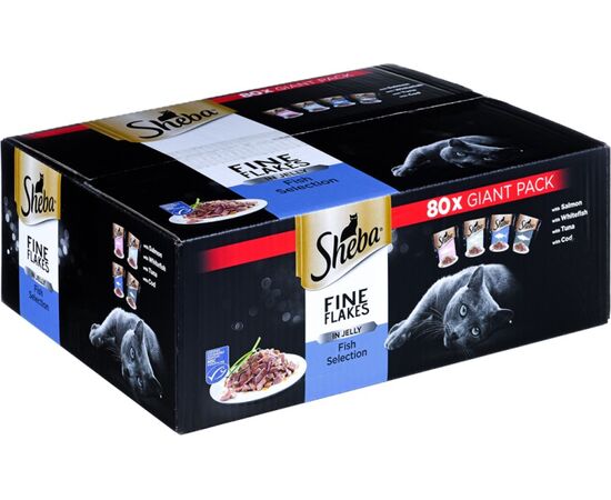 SHEBA DELICACY FISHY FLAVOURS IN JELLY - WET CAT FOOD - 80X 85G