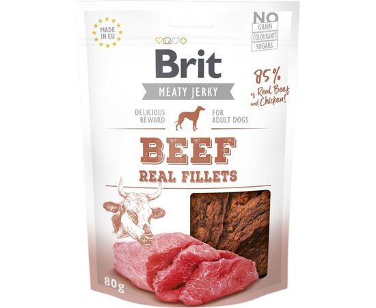 BRIT JERKY BEEF REAL FILLETS - BEEF - DOG SNACK - 200 G