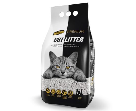HILTON BENTONITE WITH ACTIVATED CARBON WHITE - CAT LITTER - 5 L