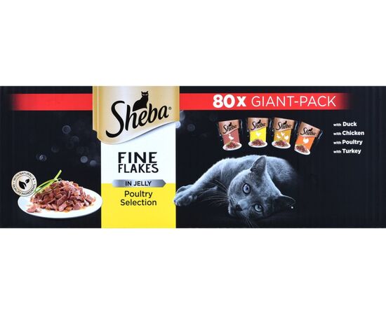 SHEBA DELICACY POULTRY FLAVOURS IN JELLY - WET CAT FOOD - 80X 85 G