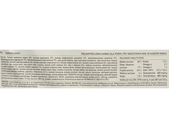 ACANA RANCHLANDS DOG 11,4 KG