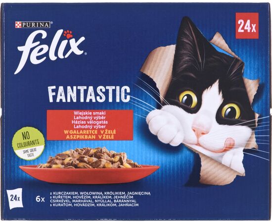 PURINA NESTLE FELIX FANTASTIC COUNTRY FLAVORS IN JELLY - WET FOOD FOR CATS - 24X 85G