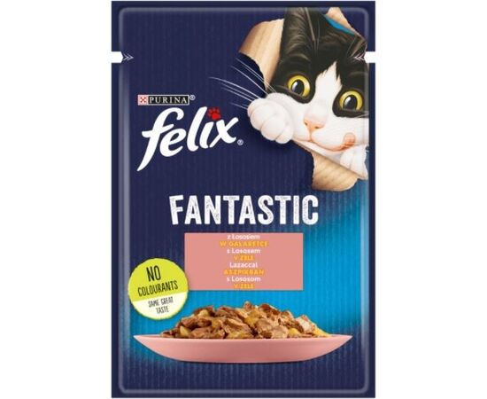 PURINA NESTLE FELIX FANTASTIC WITH SALMON IN JELLY - WET FOOD FOR CATS - 85G