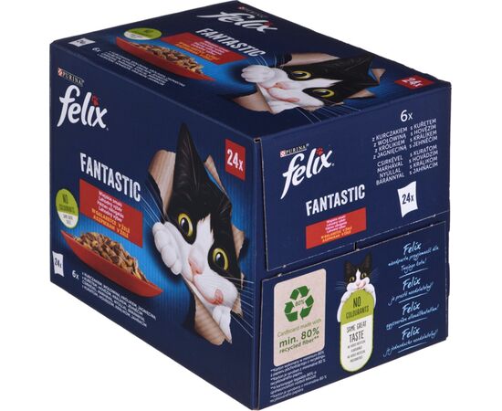 PURINA NESTLE FELIX FANTASTIC COUNTRY FLAVORS IN JELLY - WET FOOD FOR CATS - 24X 85G