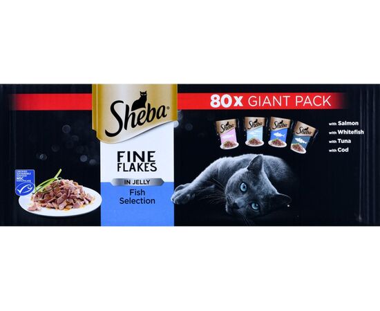 SHEBA DELICACY FISHY FLAVOURS IN JELLY - WET CAT FOOD - 80X 85G