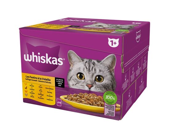 WHISKAS POULTRY FEAST  - WET CAT FOOD - 24X85 G