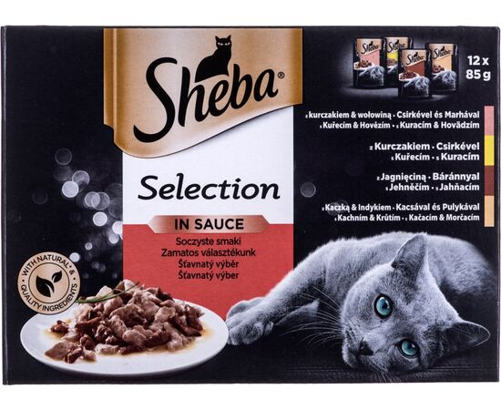 SHEBA SELECTION IN SAUCE JUICY FLAVOURS 12 X 85 G