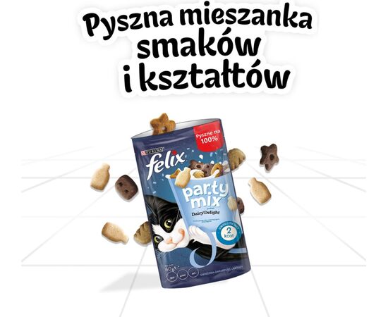 PURINA NESTLE FELIX PARTY MIX DAIRY DELIGHT - CAT SNACK - 60G