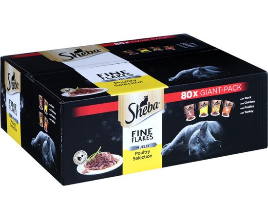 SHEBA DELICACY POULTRY FLAVOURS IN JELLY - WET CAT FOOD - 80X 85 G