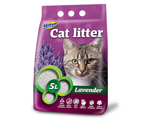 HILTON BENTONITE LAVENDER CLUMPING CAT LITTER - 5 L
