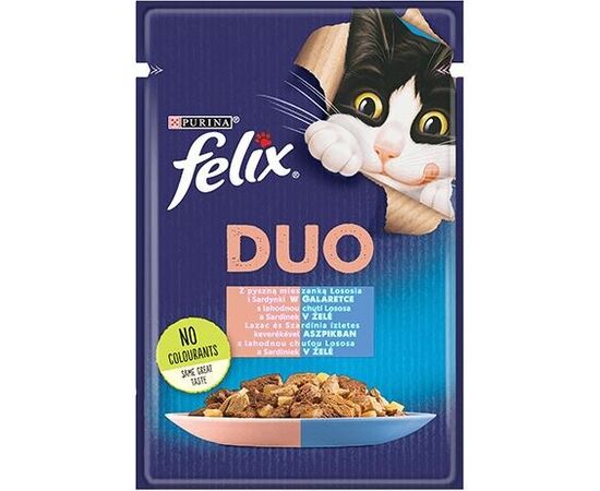 PURINA NESTLE FELIX FANTASTIC DUO WITH SALMON AND SARDINE IN JELLY - WET CAT FOOD - 85G