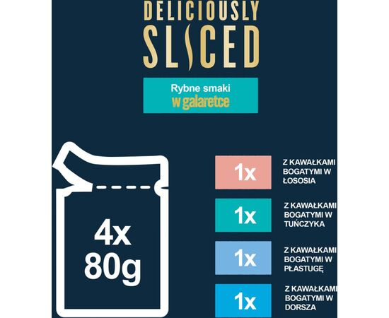 PURINA NESTLE FELIX DELICIOUSLY SLICED FISH - WET CAT FOOD - 4X 80 G