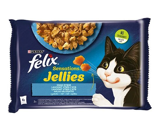 PURINA NESTLE FELIX SENSATIONS MIX - SALMON, SHRIMPS, OCEAN FISH WITH TOMATOES - WET CAT FOOD - 4X85 G