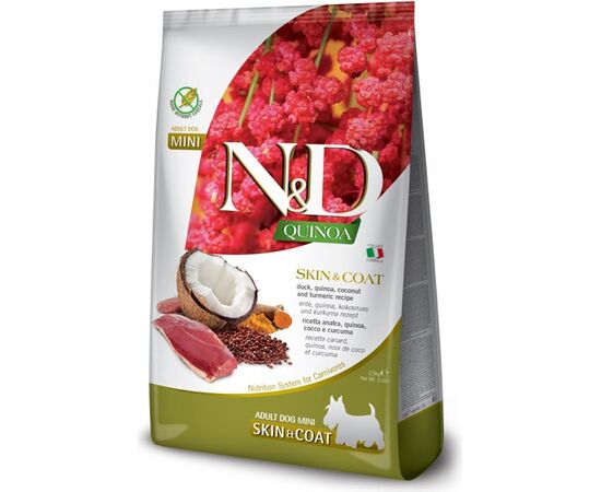 FARMINA N&D QUINOA DOG SKIN&COAT, DUCK, COCONUT ADULT MINI 800G