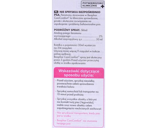 BEAPHAR PHEROMONE-CONTAINING DOG SPRAY - 30ML