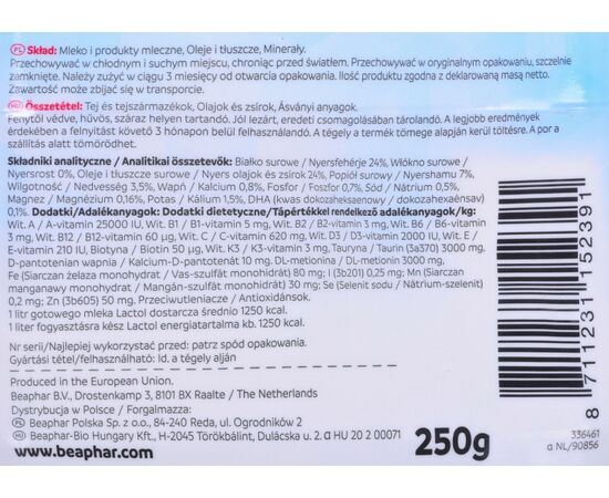 BEAPHAR MILK POWDER FOR KITTENS - 250 G