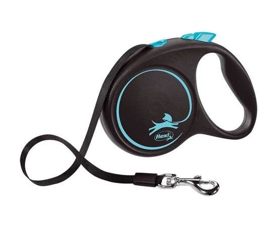 FLEXI AUTOMATIC LEASH BLACK DESIGN M 5 M, BLUE