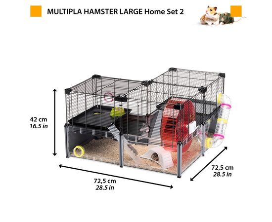 FERPLAST MULTIPLA HAMSTER LARGE - CAGE FOR RODENTS - 107,5 X 37,5 X 42 CM
